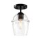 Designers Fountain Summer Jazz 7 in. 1-Light Matte Black Transitional Semi Flush Mount with Clear Glass Shade D310M-SF-MB - alternate 4